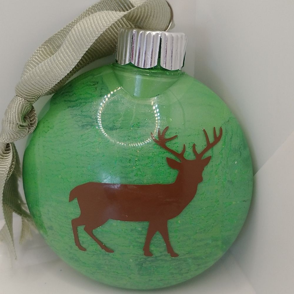 Handcrafted Buck Deer Christmas Ornament Plastic Bulb Holiday Decor 3"